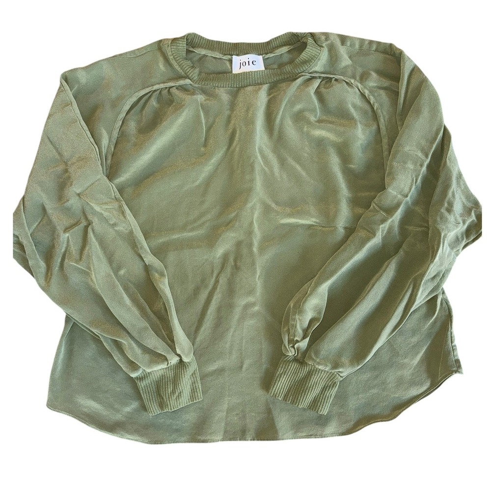 Joie Green Long Sleeve Crew Neck Casual Pullover Top Women - Picture 1 of 3
